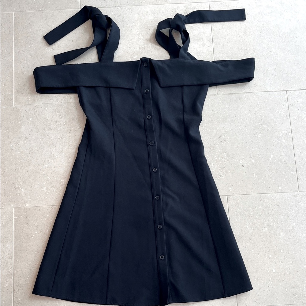 Pixie Market Navy Button-Down Mini Dress - image 2